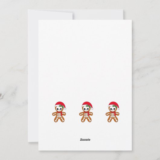Cartes Pour Fêtes Annuelles Géant Biscuit de Noël squelette rouge (Dos)