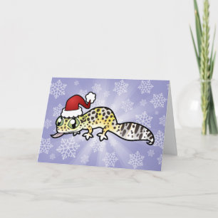 Cartes Pour Fêtes Annuelles Gecko de léopard de Noël