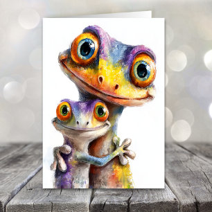Cartes Pour Fêtes Annuelles Geckos mignons pour la fête des pères