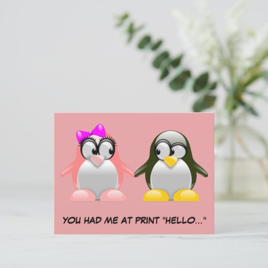 Cartes Pour Fêtes Annuelles Geek informatique Valentine : Programmation Langue (Debout devant)