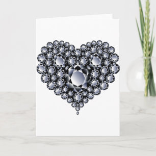 Cartes Pour Fêtes Annuelles Gemmes cardiaques aux diamants noirs