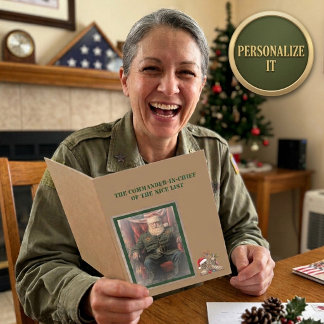 Cartes Pour Fêtes Annuelles Général Claus Commandant en Chef Vétéran Militaire