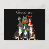 Cartes Pour Fêtes Annuelles gentil chien Noël merci (Devant)