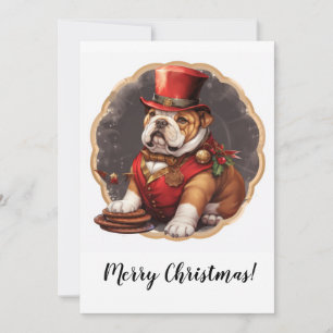 Cartes Pour Fêtes Annuelles Gentleman Bulldog Christmas Festicard