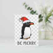 Cartes Pour Fêtes Annuelles Gentoo Penguin Père Noël (Debout devant)