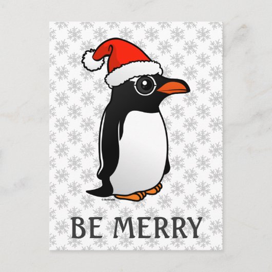 Cartes Pour Fêtes Annuelles Gentoo Penguin Père Noël (Devant)