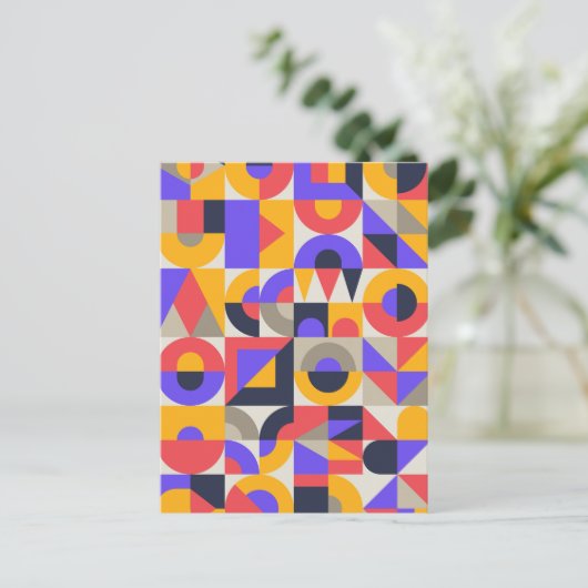 Cartes Pour Fêtes Annuelles Geometric Colored shapes (Debout devant)