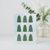 Cartes Pour Fêtes Annuelles Géométrie Arbre de Noël - Voeux de famille (Debout devant)