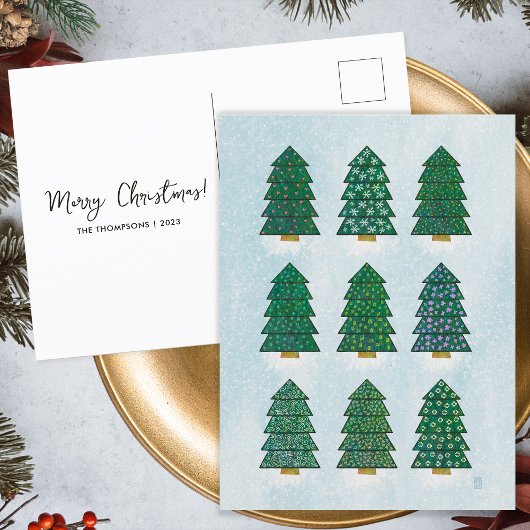 Cartes Pour Fêtes Annuelles Géométrie Arbre de Noël - Voeux de famille