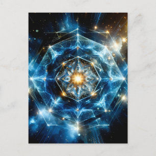 Cartes Pour Fêtes Annuelles Géométrie cosmique mandala étoile univers abstrait