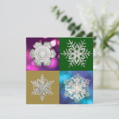 Cartes Pour Fêtes Annuelles Géométrie de flocon de neige en cristal de glace m (Debout devant)
