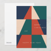Cartes Pour Fêtes Annuelles Géométrie de Noël moderne (Devant / Derrière)