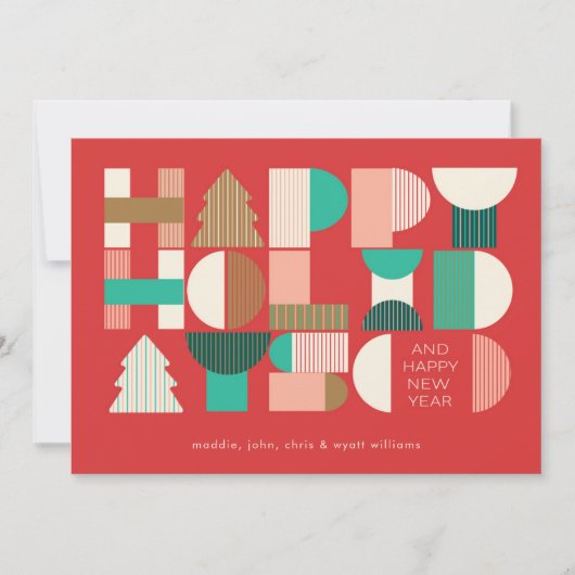 Cartes Pour Fêtes Annuelles Géométrique Holiday Cheval (Devant)