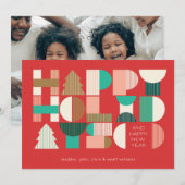 Cartes Pour Fêtes Annuelles Géométrique Holiday Cheval (Devant / Derrière)