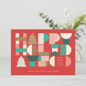 Cartes Pour Fêtes Annuelles Géométrique Holiday Cheval (Debout devant)