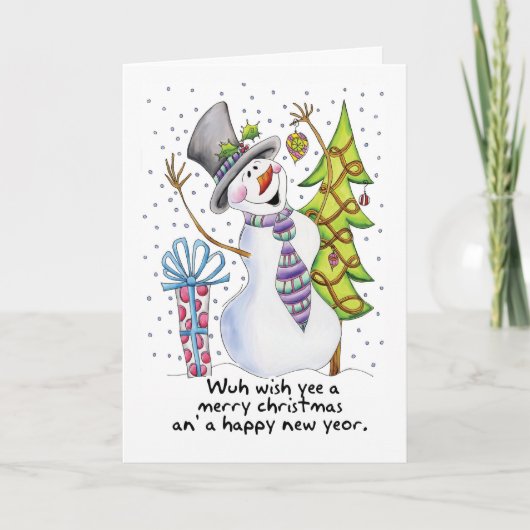 Cartes Pour Fêtes Annuelles Geordie Snowman (Devant)