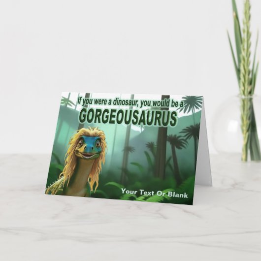 Cartes Pour Fêtes Annuelles Georgeousaurus Blond Dinosaur (Devant)
