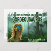 Cartes Pour Fêtes Annuelles Georgeousaurus Blond Dinosaur (Devant / Derrière)