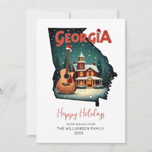 Cartes Pour Fêtes Annuelles Géorgie Christmas State Map Joyeuses fêtes