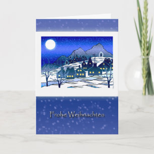Cartes Pour Fêtes Annuelles German Christmas, joyeux Noël, Snowy Village