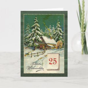 Cartes Pour Fêtes Annuelles German Christmas - winter forest, décembre 25
