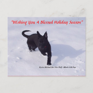 Cartes Pour Fêtes Annuelles German Shepherd xmas postcard