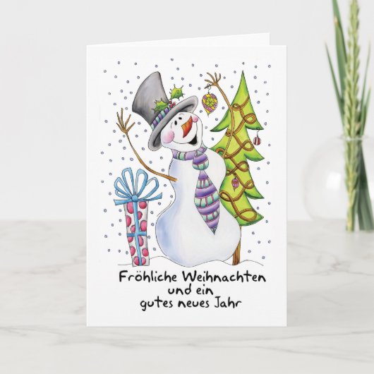 Cartes Pour Fêtes Annuelles German - Snowman - Joyeux Snowman (Devant)