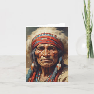 Cartes Pour Fêtes Annuelles Geronimo Portrait du chef guerrier indien