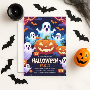 Cartes Pour Fêtes Annuelles Ghost & Citrouille Halloween pour enfants