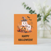 Cartes Pour Fêtes Annuelles Ghosts et Citrouilles mignons - Halloween heureux (Debout devant)