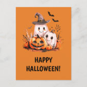Cartes Pour Fêtes Annuelles Ghosts et Citrouilles mignons - Halloween heureux (Devant)