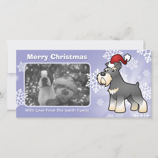Cartes Pour Fêtes Annuelles Giant de Noël/Schnauzer standard/miniature (Devant)