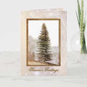 Cartes Pour Fêtes Annuelles Giant Gold Christmas Tree Holiday Greeting Card