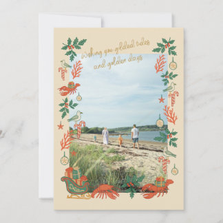 Cartes Pour Fêtes Annuelles Gilded Tides Coastal Christmas Photo Card