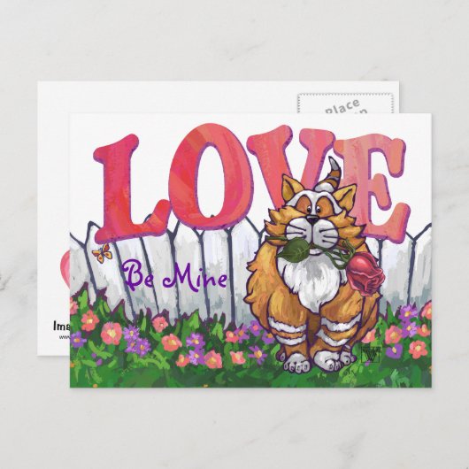 Cartes Pour Fêtes Annuelles Ginger Cat Saint-Valentin (Devant / Derrière)