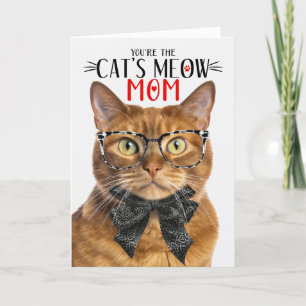 Cartes Pour Fêtes Annuelles Ginger Shorthair Chat pour maman pour la fête des 