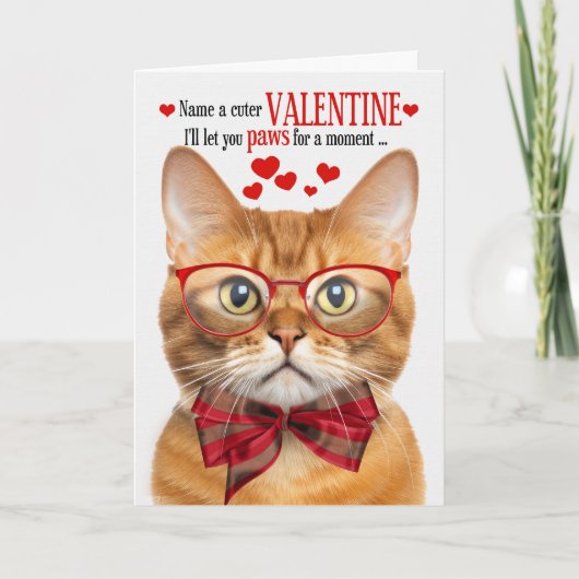Cartes Pour Fêtes Annuelles Ginger Tabby Chat Feline Humour Saint-Valentin (Devant)