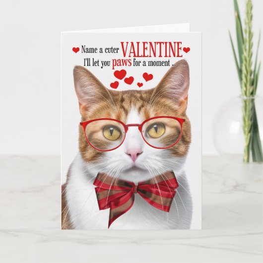 Cartes Pour Fêtes Annuelles Ginger Tabby Chat Saint Valentin Humour Feline (Devant)