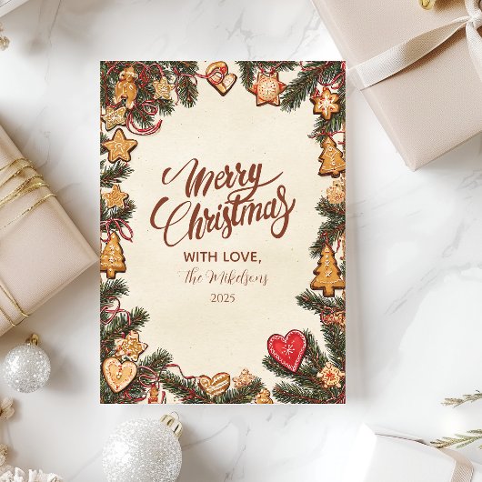 Cartes Pour Fêtes Annuelles Gingerbread Cookie Christmas