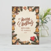 Cartes Pour Fêtes Annuelles Gingerbread Cookie Christmas (Debout devant)