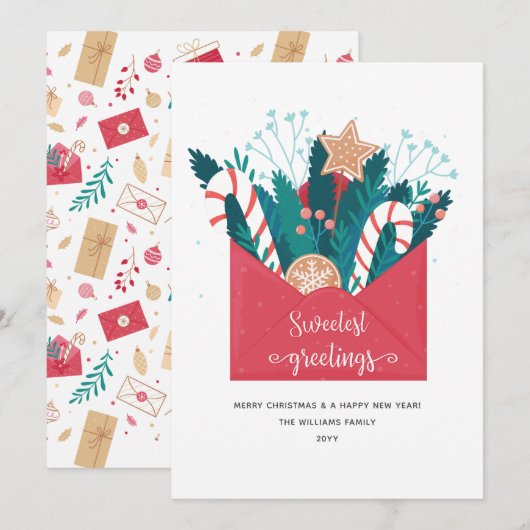 Cartes Pour Fêtes Annuelles Gingerbread Cookies Noël (Devant / Derrière)