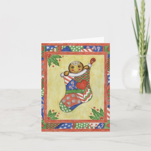 Cartes Pour Fêtes Annuelles Gingerbread curieux (Devant)