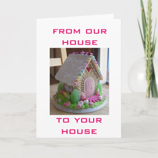 CARTES POUR FÊTES ANNUELLES GINGERBREAD EASTER HOUSE GREETINGS DE NOUS (Devant)