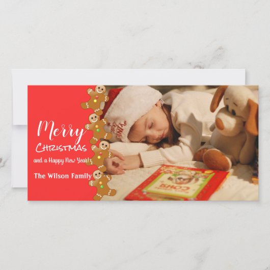 Cartes Pour Fêtes Annuelles Gingerbread Hommes Salutations photo (Devant)