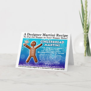 Cartes Pour Fêtes Annuelles Gingerbread Martini Recipe Card