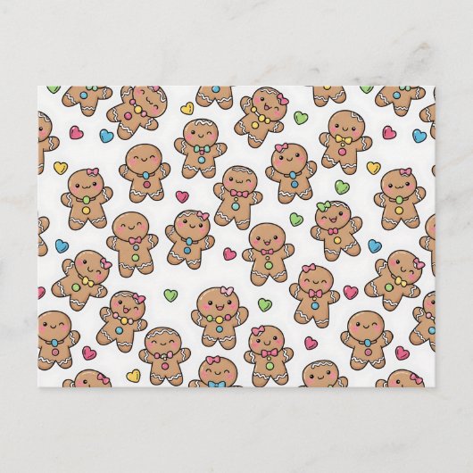 Cartes Pour Fêtes Annuelles Gingerbread Men Christmas Postcard (Devant)