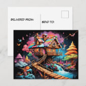 Cartes Pour Fêtes Annuelles Gingerpain maison pschedelic noël (Devant / Derrière)