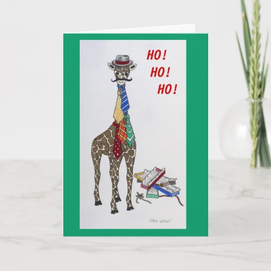 Cartes Pour Fêtes Annuelles Girafe avec des cravates (Devant)