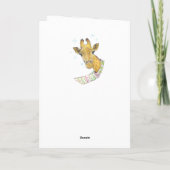 Cartes Pour Fêtes Annuelles Girafe avec écharpe de Noël Dessin d'animal mignon (Dos)