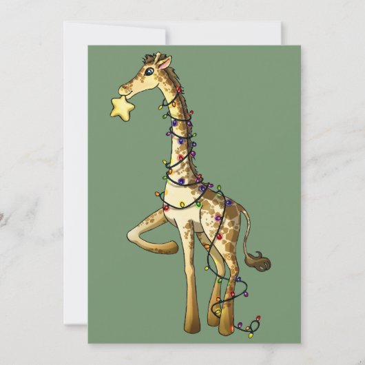 Cartes Pour Fêtes Annuelles Girafe brillante (Devant)